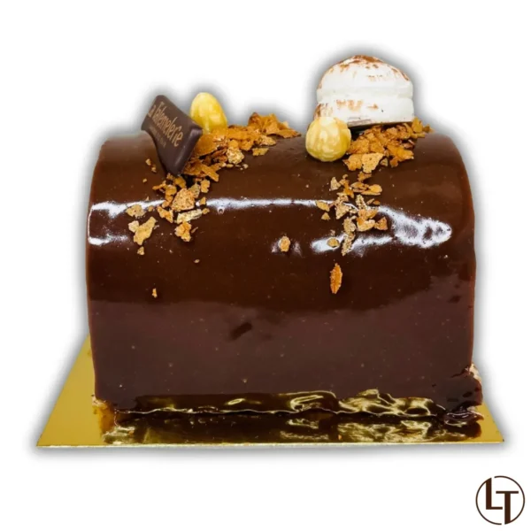 Bûche Chocolat et noisettes, La Talemelerie - Photo N°3