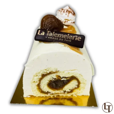 Bûche Marrons (4 parts) dans Fêtes et événements, Fêtes de Noël à la boulangerie pâtisserie La Talemelerie