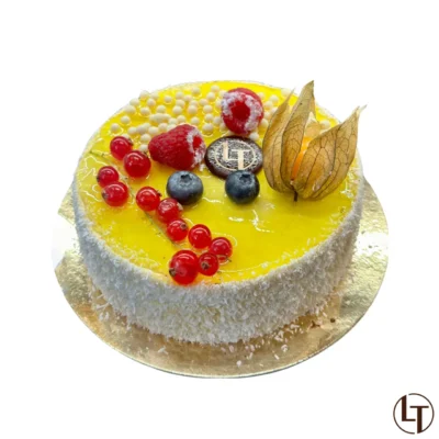 Entremet mangue, passion et coco 6 personnes dans Pâtisseries, Entremets à partager à la boulangerie pâtisserie La Talemelerie