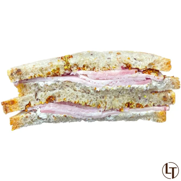 Sandwich Club au roti porc, philadelphia et moutarde ancienne, La Talemelerie - Photo N°1